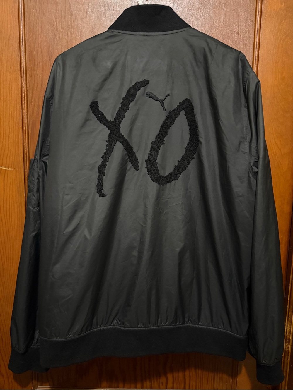 Weekend Puma Black XO Embroidered Men's Bomber Jacket